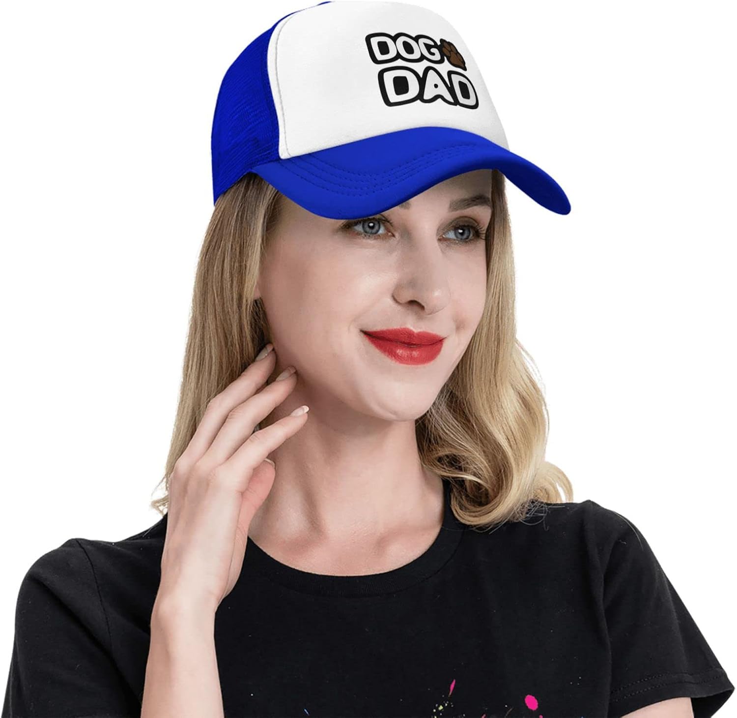 Dog Dad Funny Baseball Cap Adjustable Hat for Men Women Blue 1