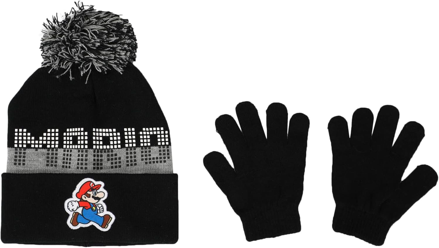 Super Mario Bros Youth Beanie Gloves Set