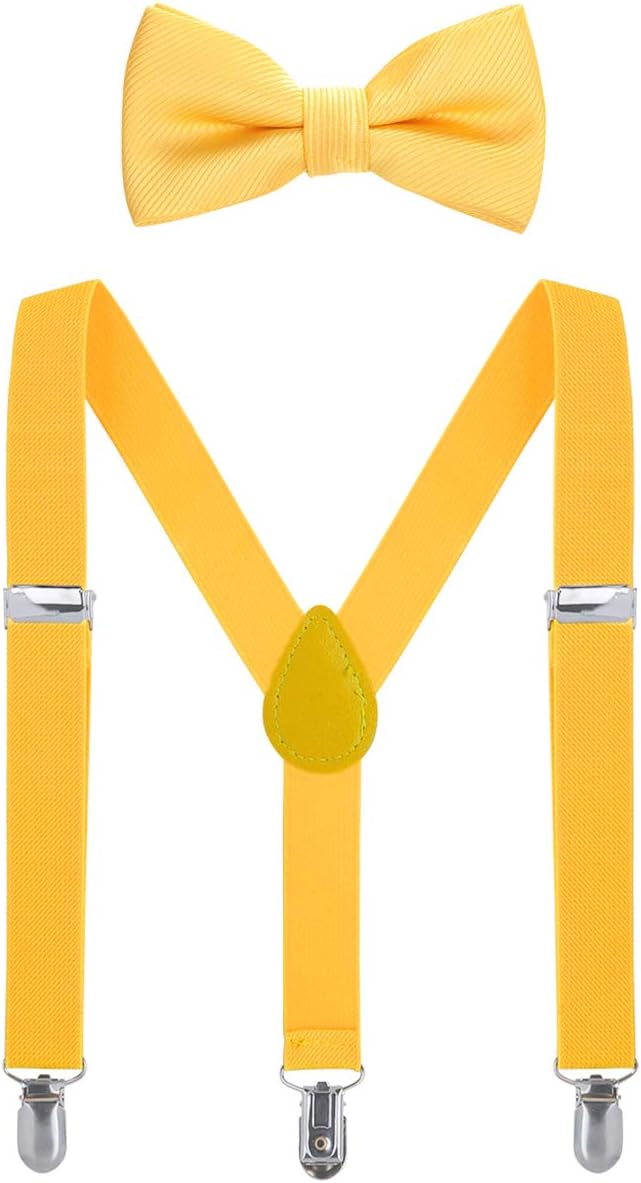WELROG Kids Suspender Bow Tie Sets