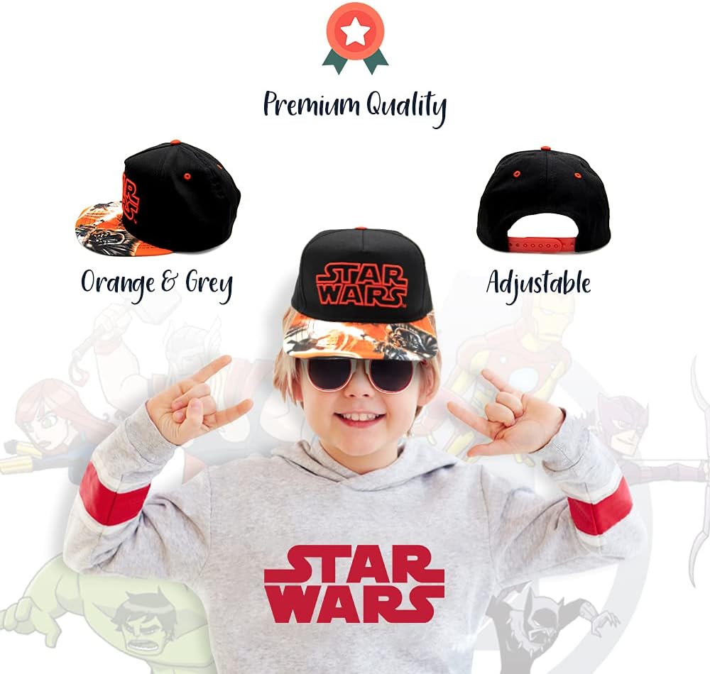 Disney Star Wars Darth Vader Flatbrim Baseball Cap for Boys Youth