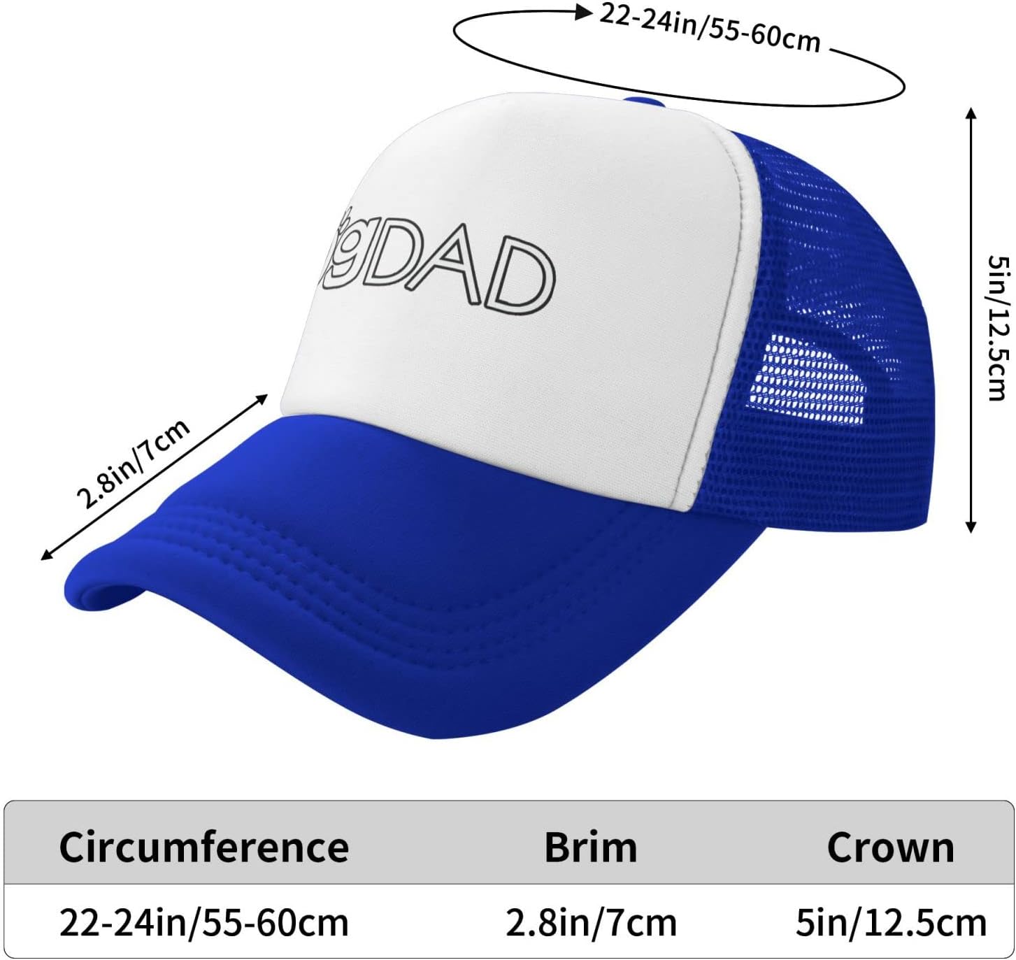 YGXZ Dog Dad Funny Baseball Cap Adjustable Hat for Men Women Blue
