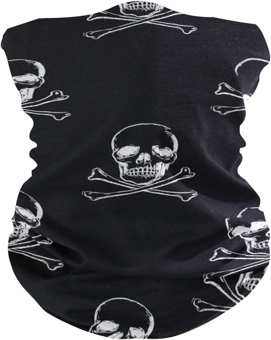 Unisex Balaclava Face Scarf with Skulls Design