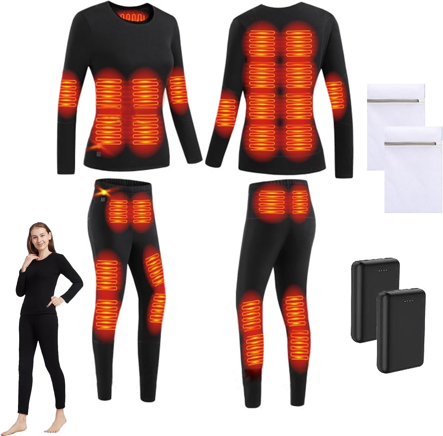 Electric Heated Underwear Set