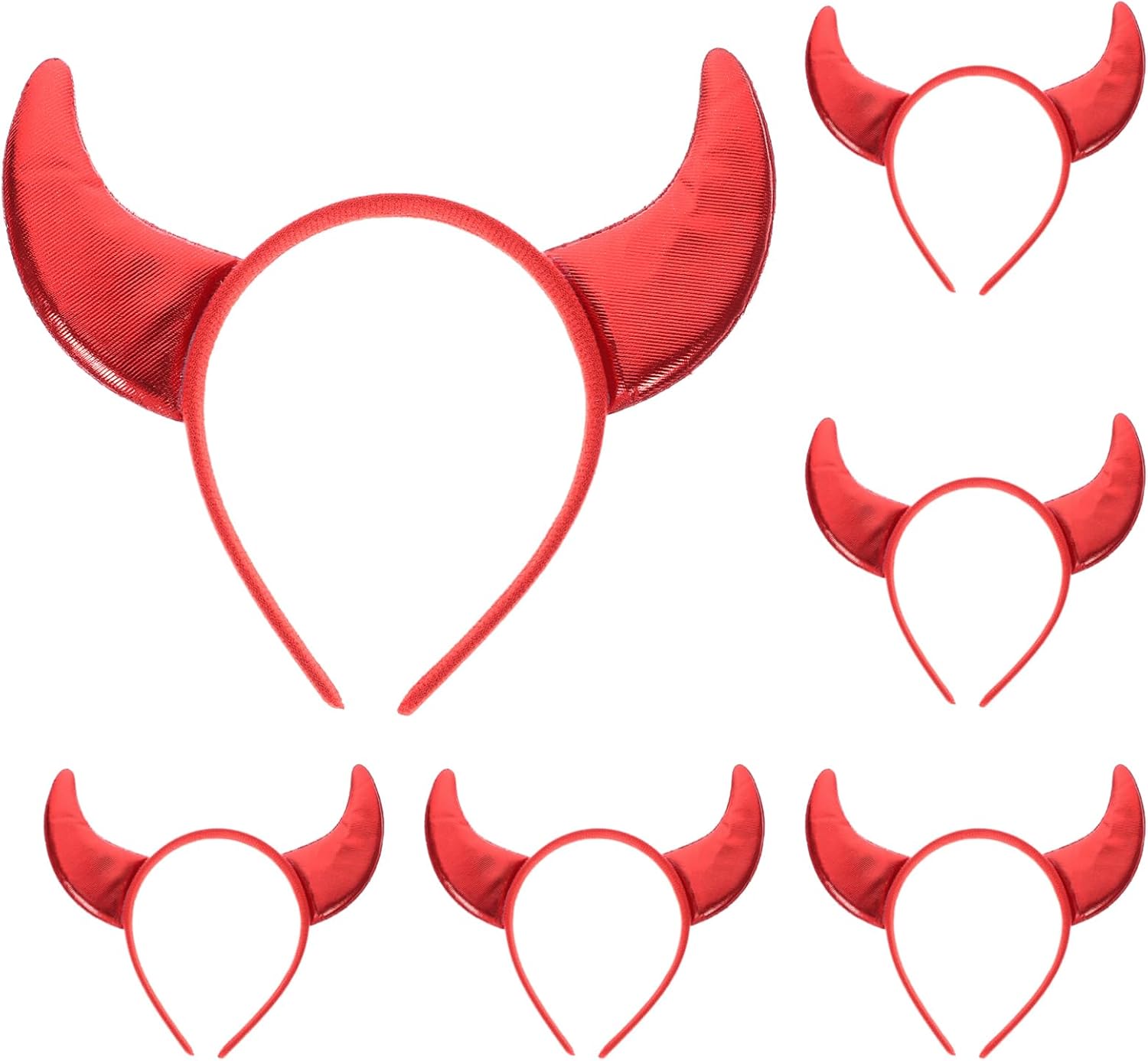 Devil Horns Headband Set 6pcs Glitter Halloween Accessory