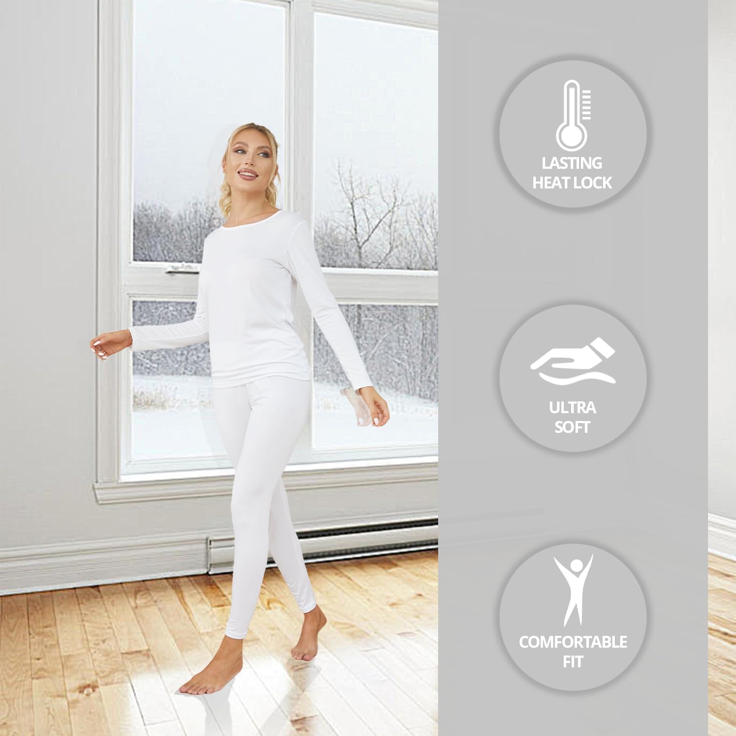 Channo Womens Lightweight Spring Base Layer - Breathable Undershirt PantsLimited Sizes