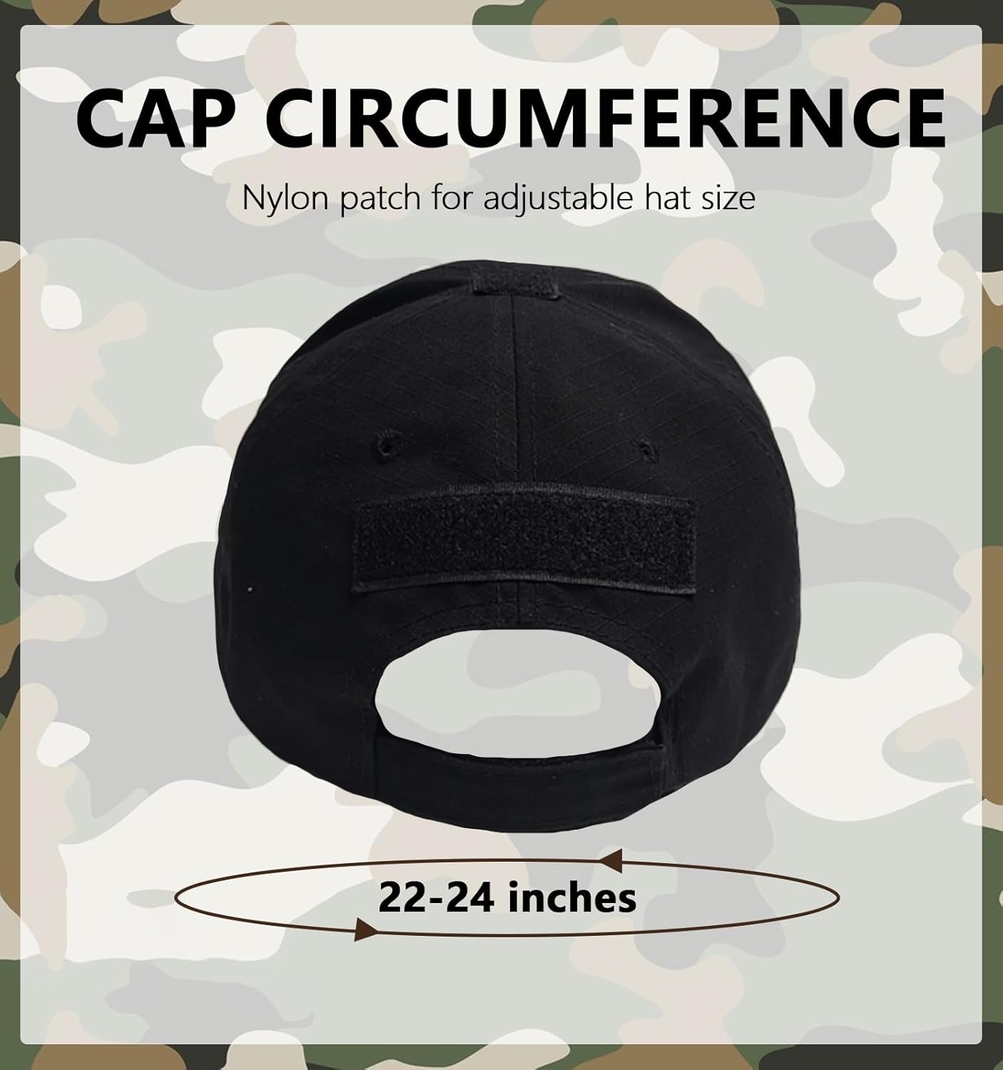 TACTICS ARMOR Tactical Camo Hat Adjustable Baseball Cap for Men and Boys
