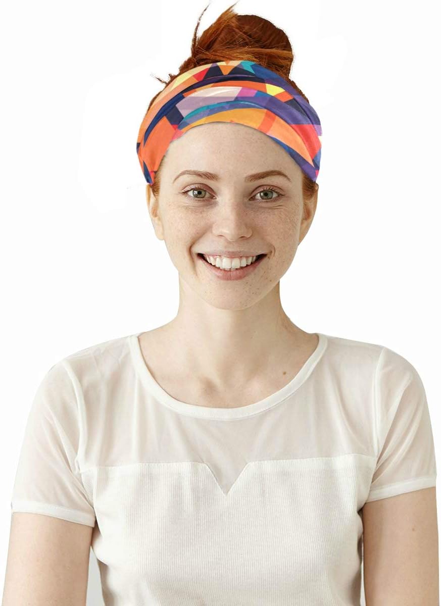 Unisex Balaclava Face Scarf with Colorful Mosaic Pattern
