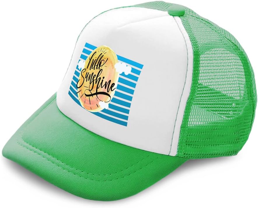 Cute Rascals Kids Trucker Hat Hello Sunshine Tropical Polyester