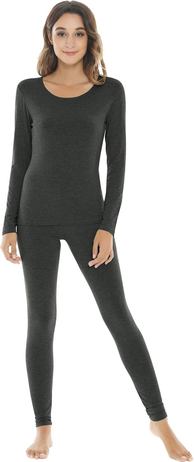 NACHILA Thermal Underwear for Women - Viscose Bamboo Soft Long Johns Set
