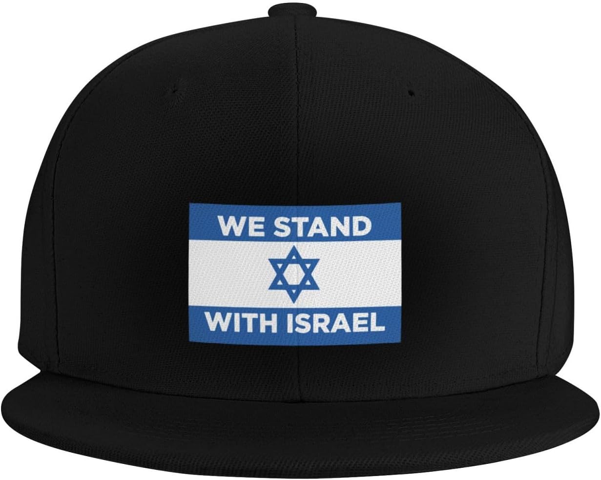 Adjustable Flat Bill Cap for Men Women We Stand with Israel