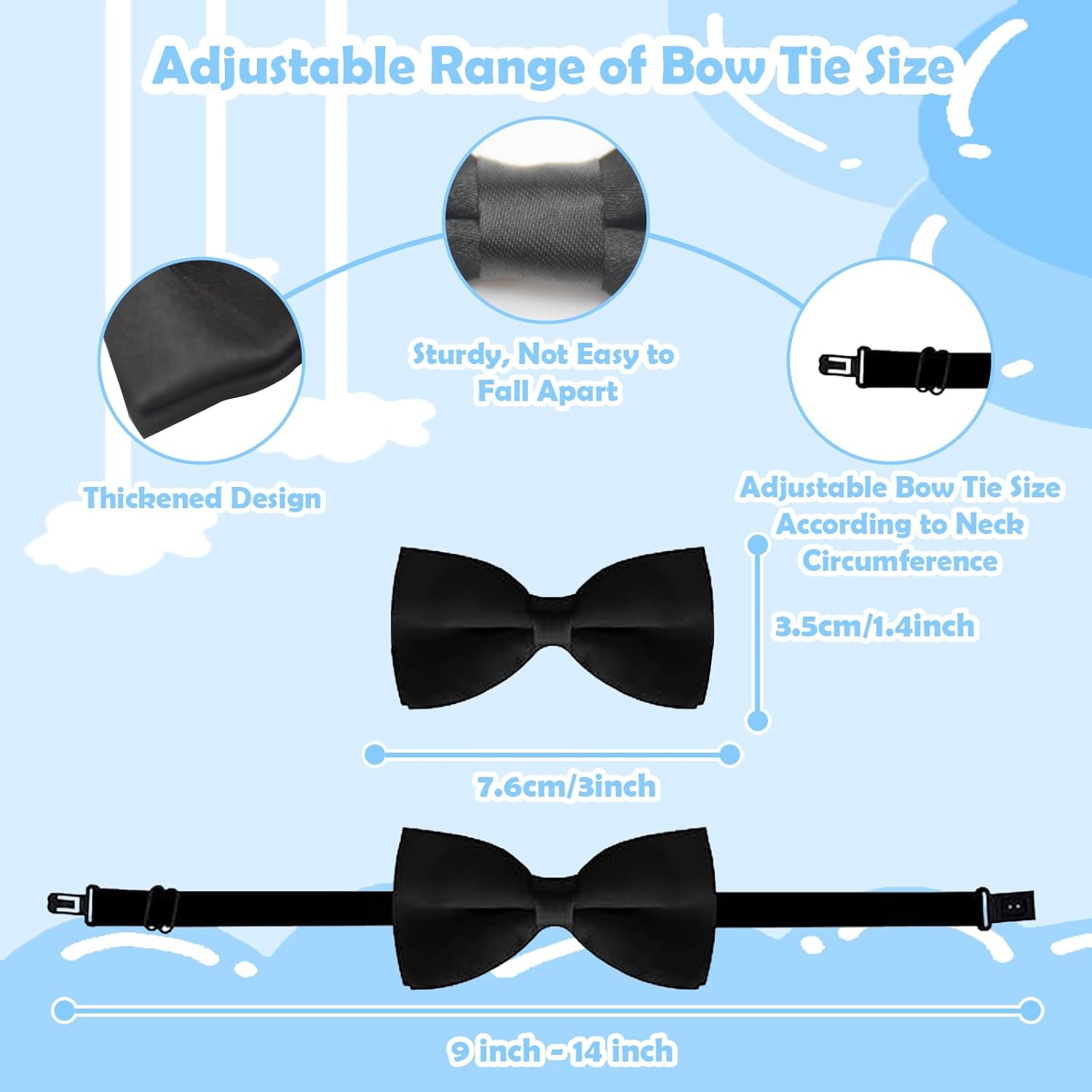 Adjustable Bow Ties and Suspenders for Boys Set