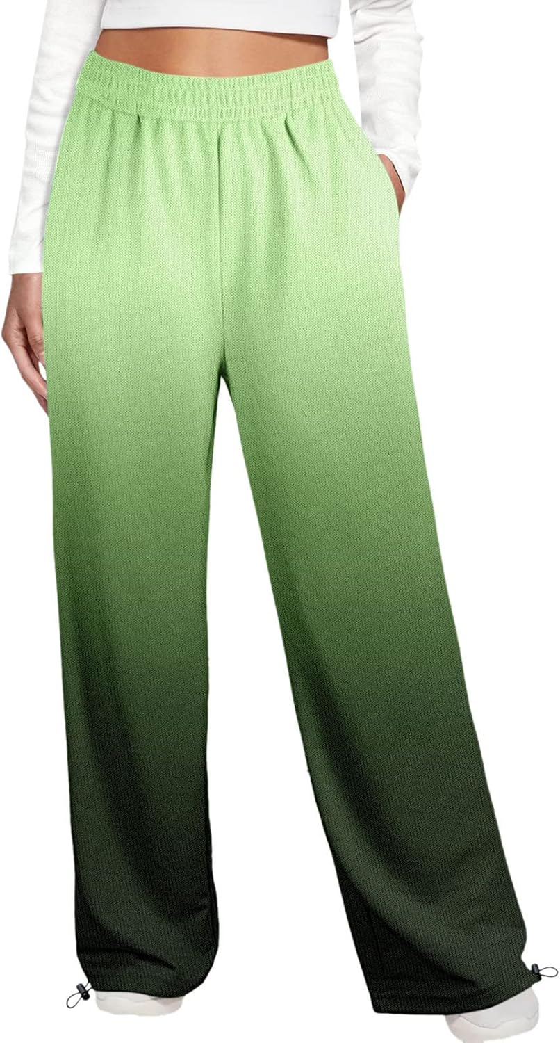 SDbrld Christmas Sweatpants Womens Winter Sherpa Fleece Drawstring with Print
