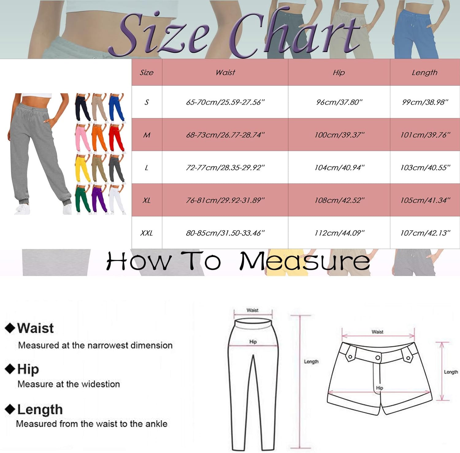 Girl High Waisted Solid Sweatpants with Pockets Drawstring Joggers