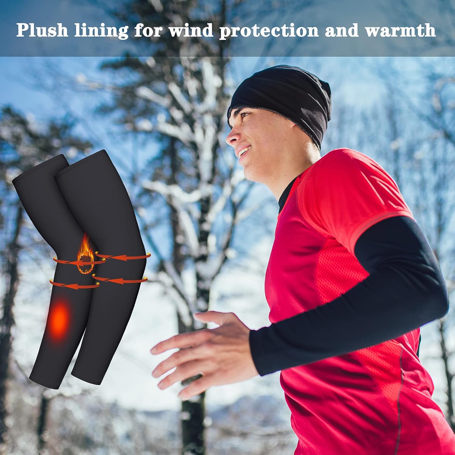 Secure and Warm Compression Arm Sleeves for Outdoor Activities