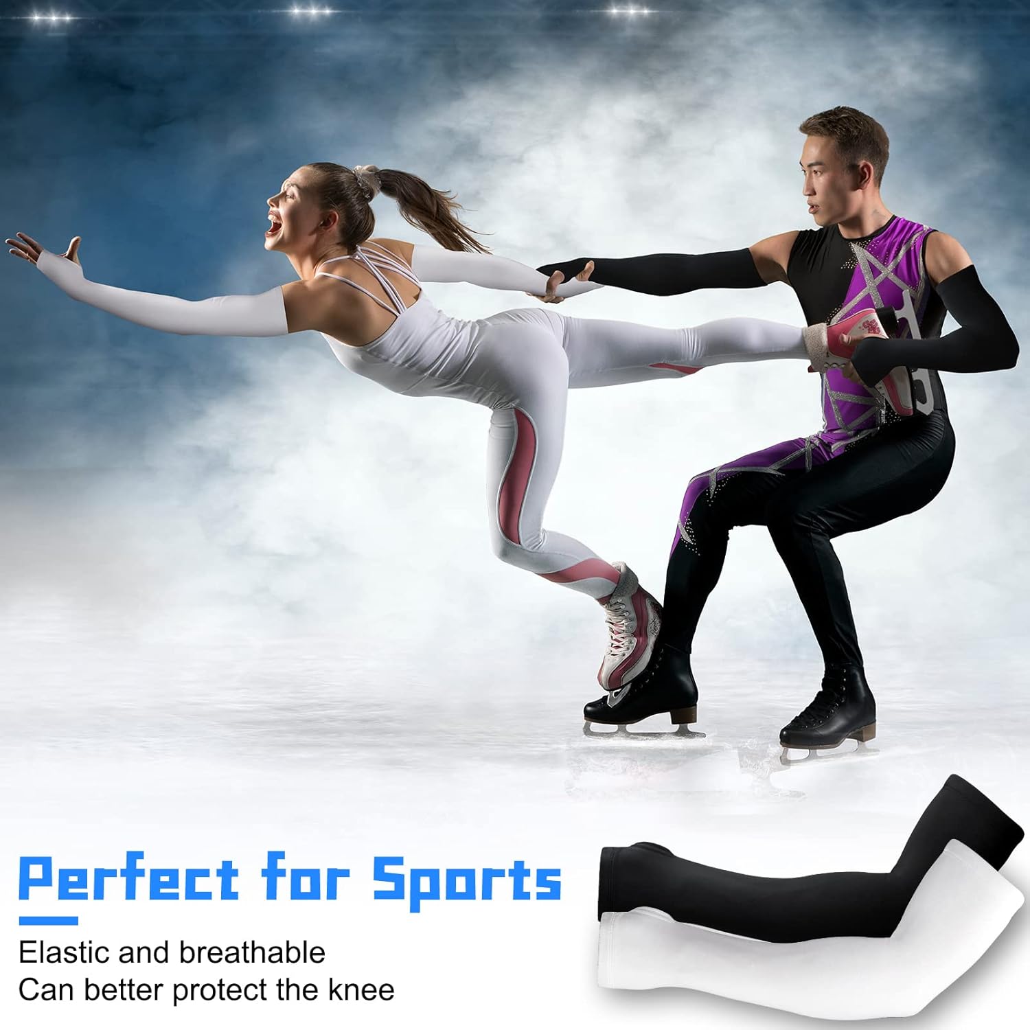 Skylety 2 Pair Arm Warmers Winter Thermal Warmers for Men Women