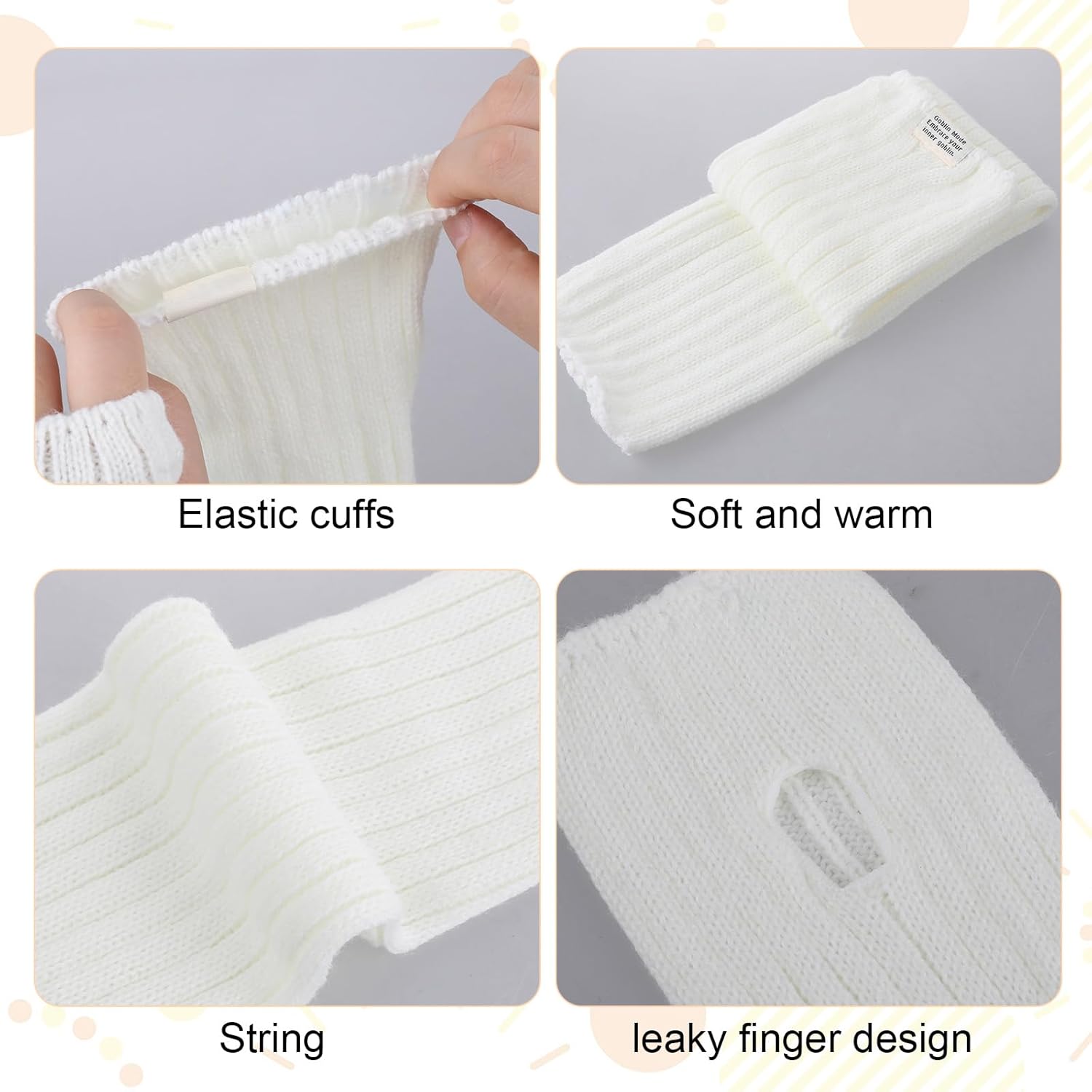 ZYIYER Womens Winter Gloves Long Soft Fingerless with Thumb Hole Cozy in Winter