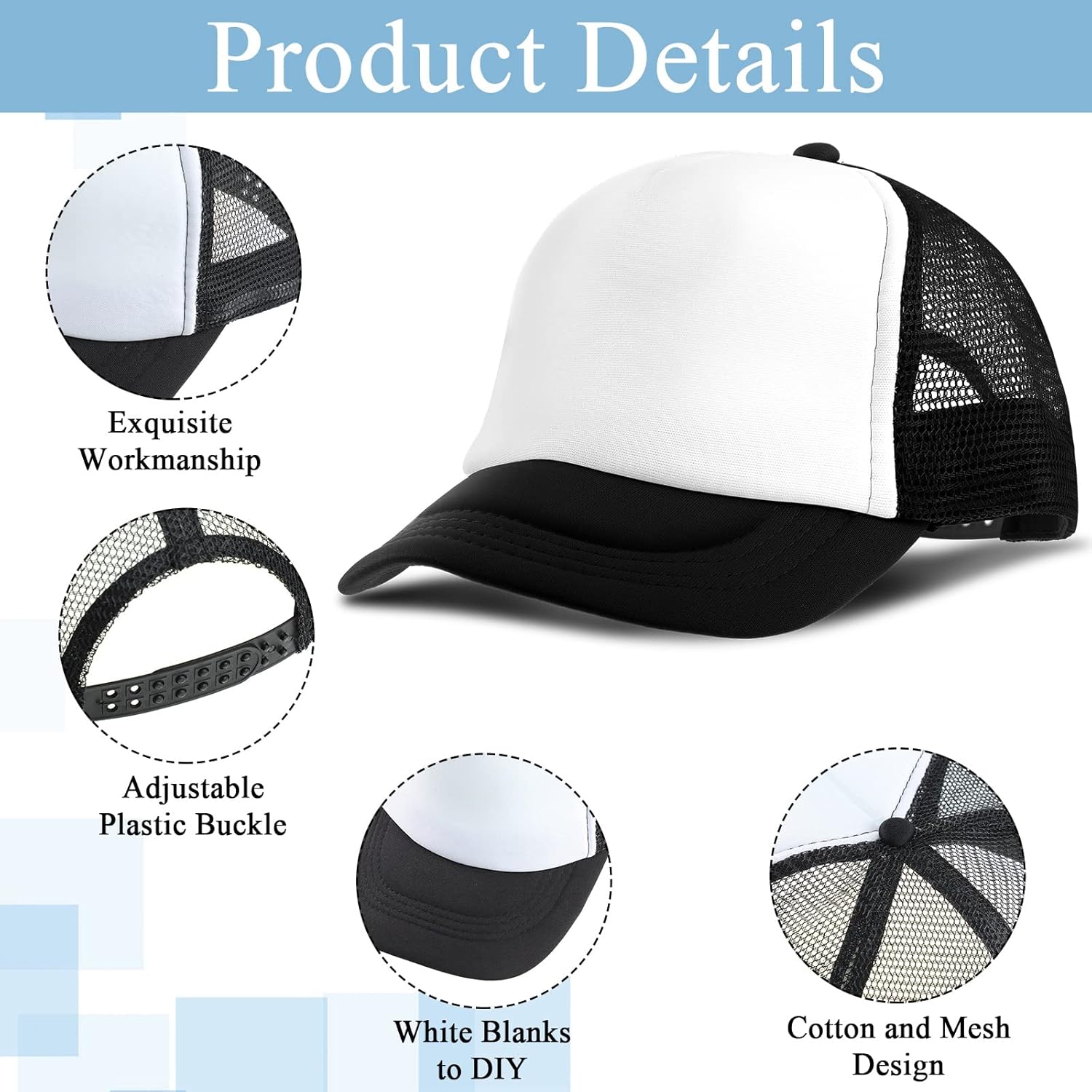12-Piece Adjustable Trucker Hats