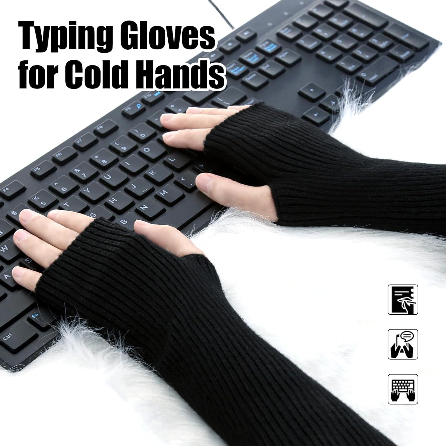 Fingerless Cashmere Soft Warm and Stretchy Womens Gloves for Cold Weather