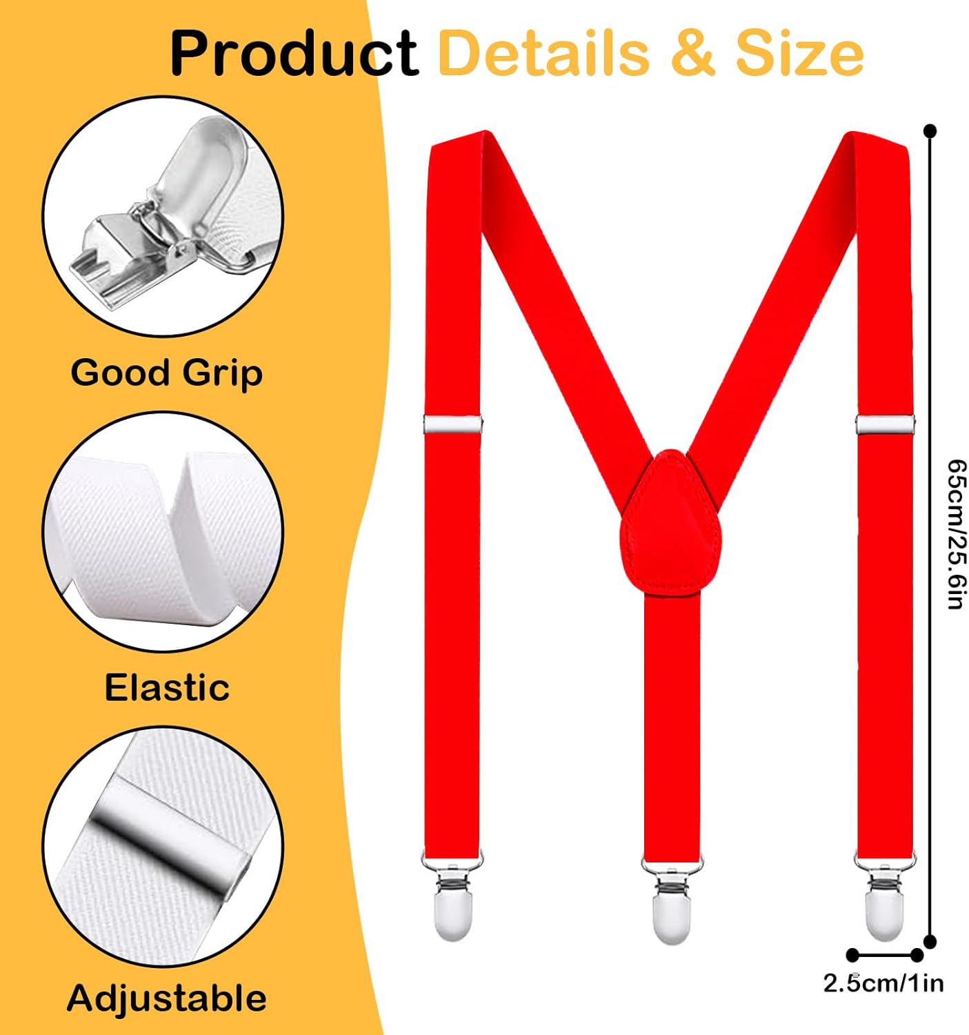 Adjustable Y-Back Suspenders for Kids and Adults