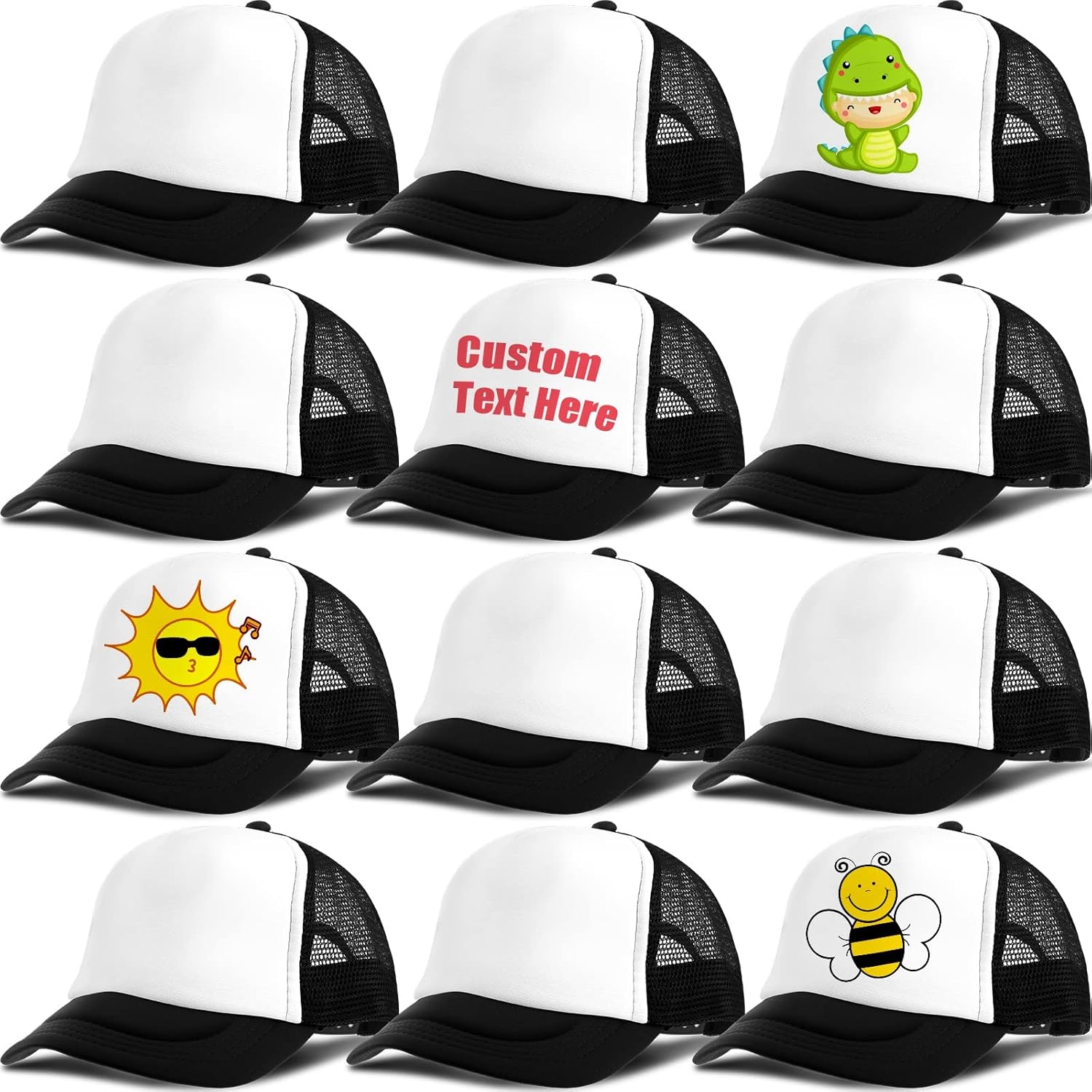 12-Piece Adjustable Trucker Hats