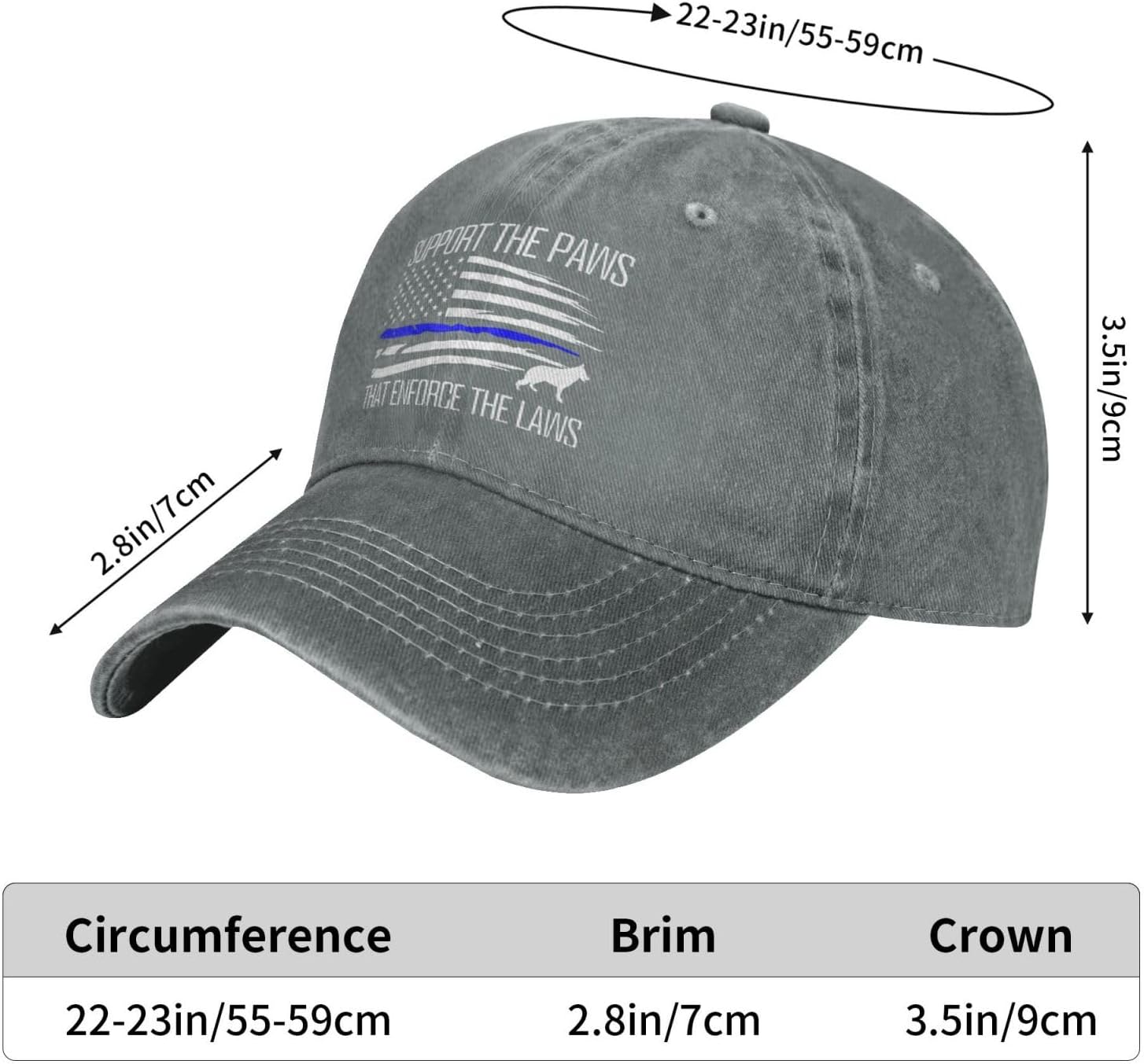 Thick Blue Line K9 Unit Dads Quirky Cop Cap