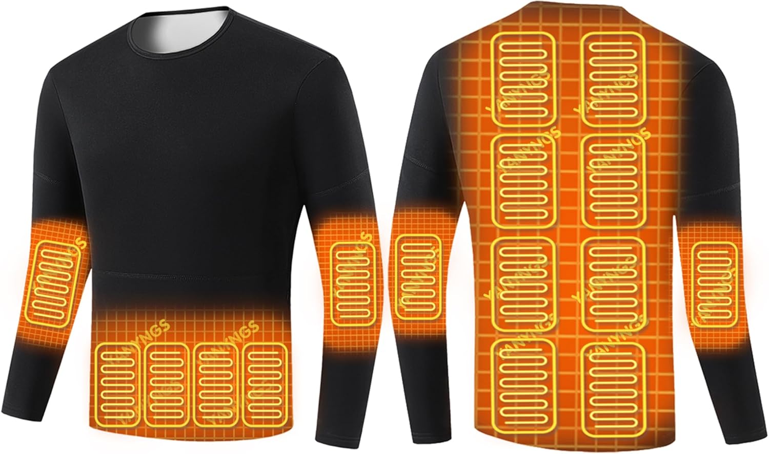 16-Zone Heat Winter Warmness Electric Thermal Underwear Shirt for Men Women