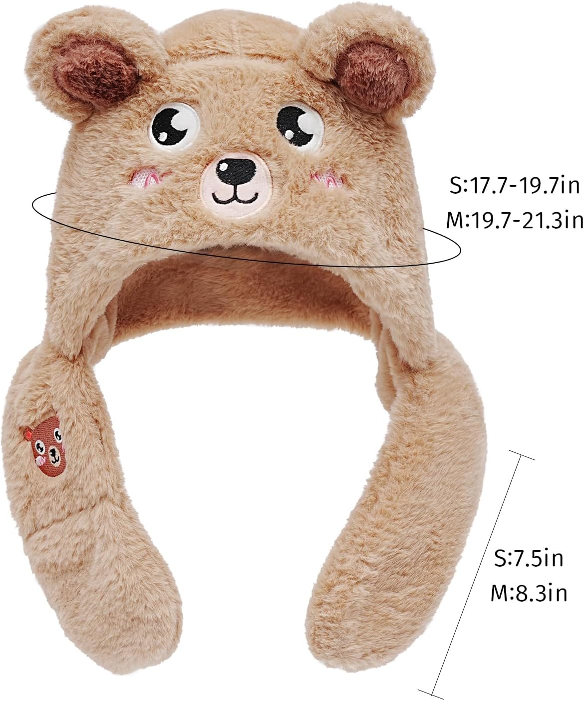 Winter Fuzzy Hat with Cartoon Scarf for Kids