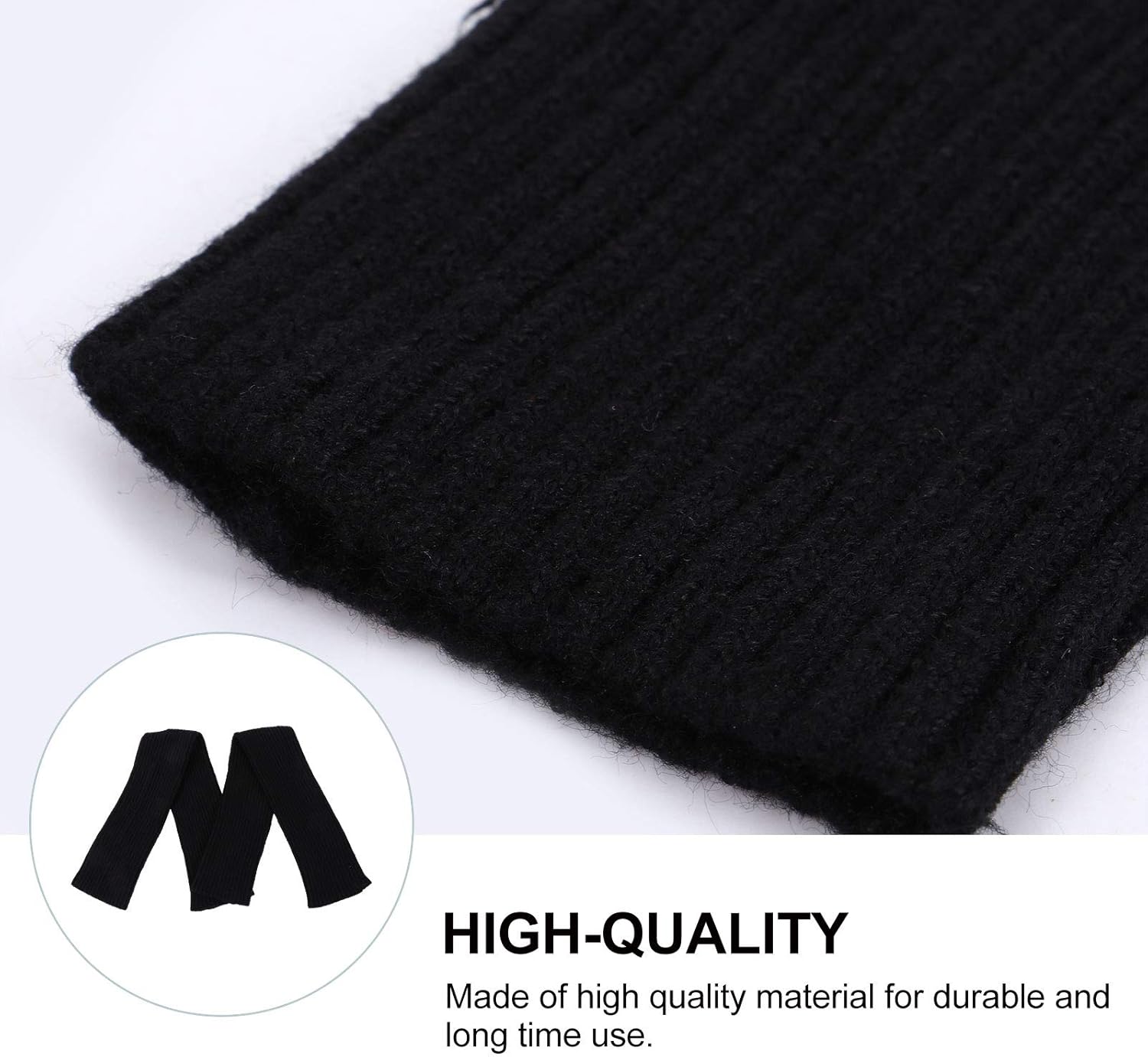 1 Pair Winter Warm Wool Gloves with Thumb Hole for Women