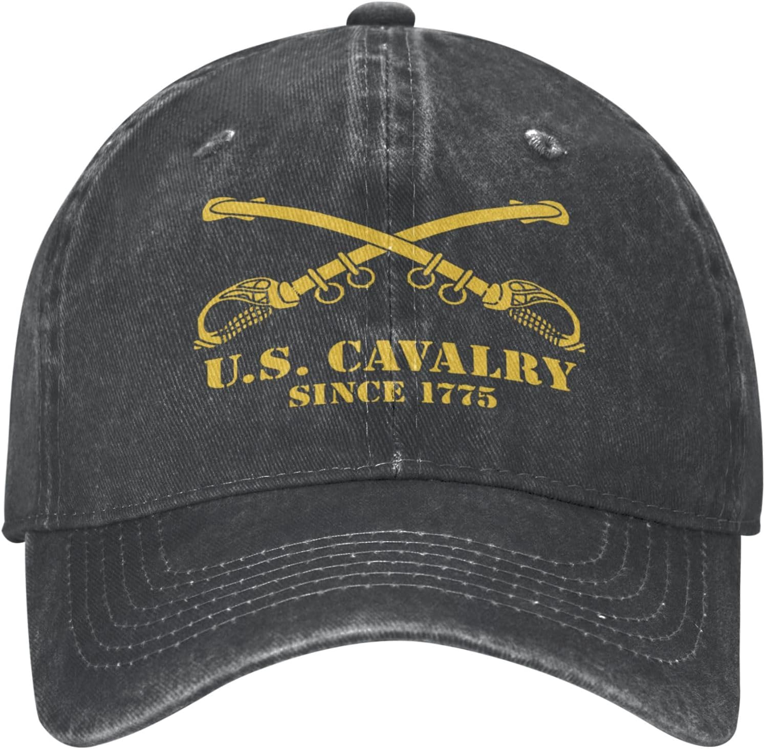 Outftnes Us Cavalry Army Branch Crossed Sabers Military Hat Adjustable Unisex Baseball Cap