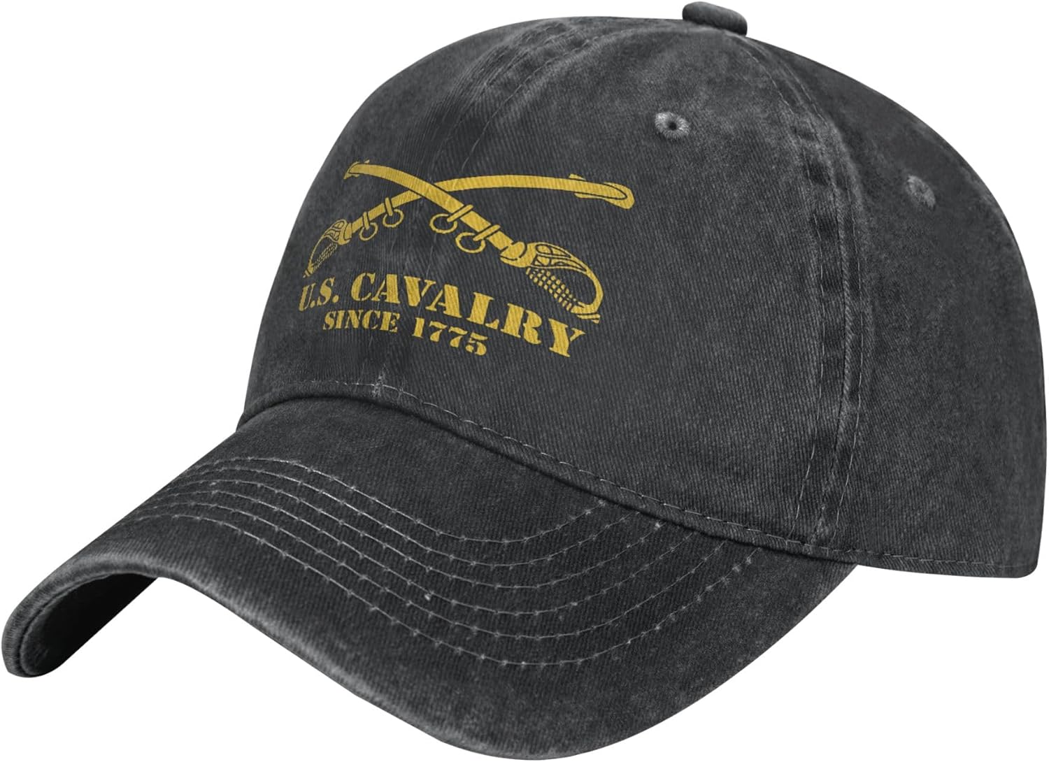 Outftnes Us Cavalry Army Branch Crossed Sabers Military Hat Adjustable Unisex Baseball Cap