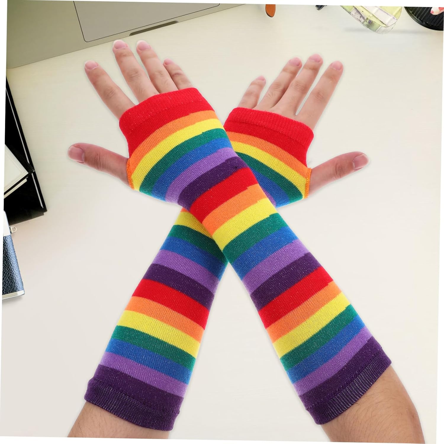 Colorful Rainbow Arm Warmers