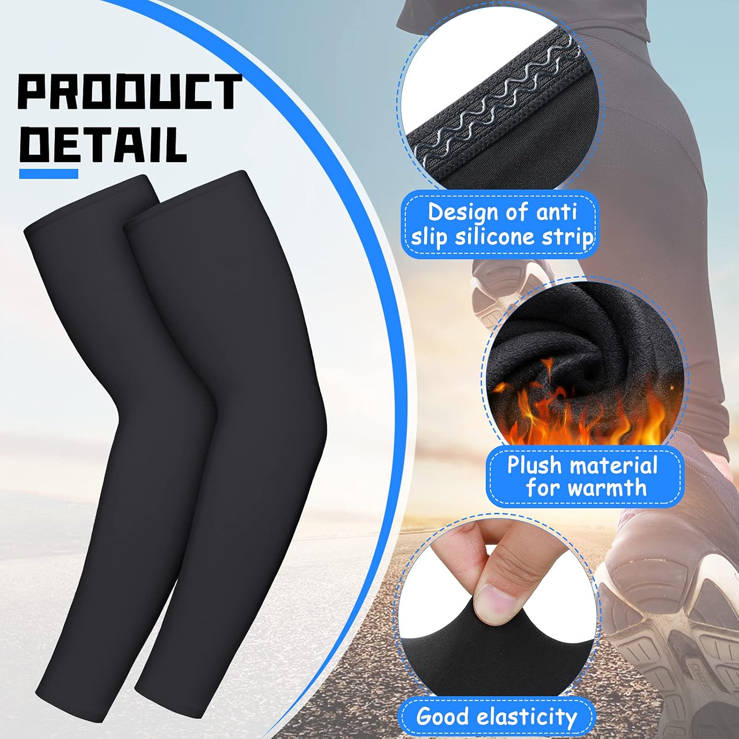 Secure and Warm Compression Arm Sleeves for Outdoor Activities
