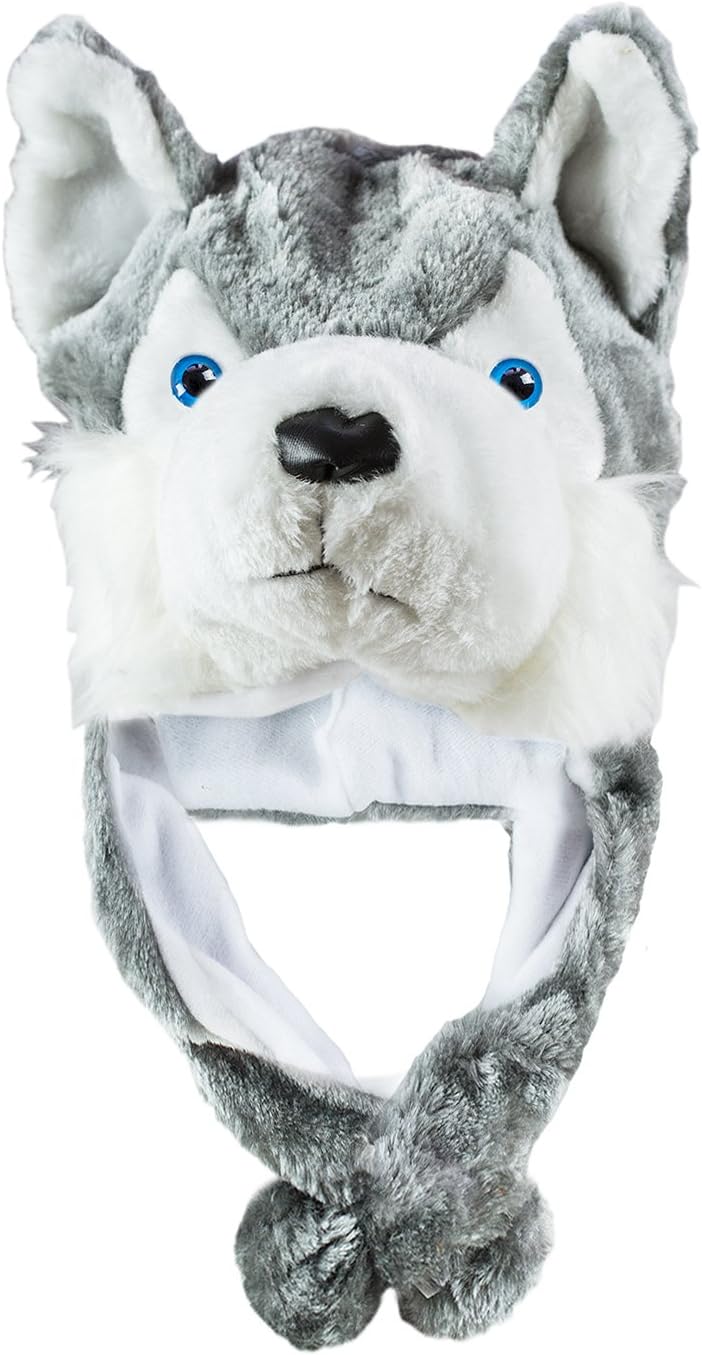 Cute Plush Animal Hat Winter Warm Fashion Grey