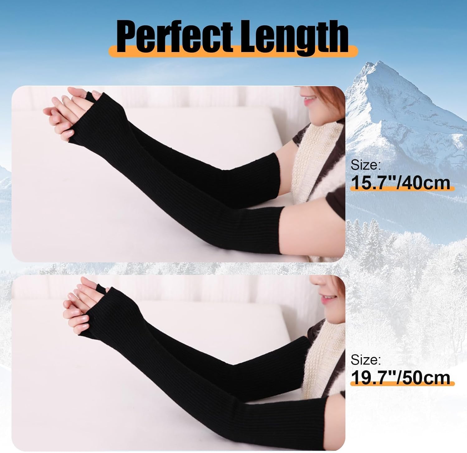 Fingerless Cashmere Soft Warm and Stretchy Womens Gloves for Cold Weather