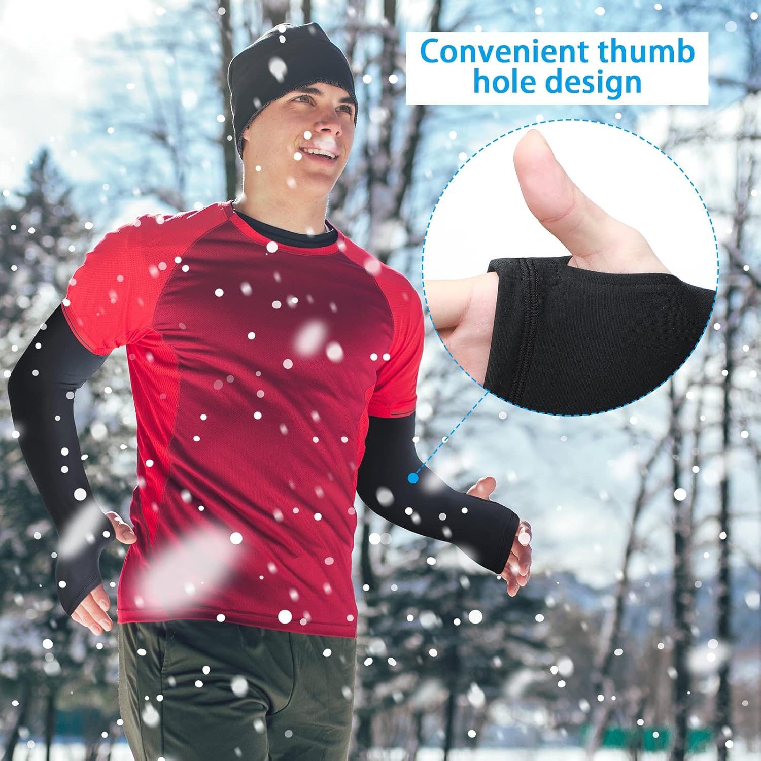 Skylety 2 Pair Arm Warmers Winter Thermal Warmers for Men Women