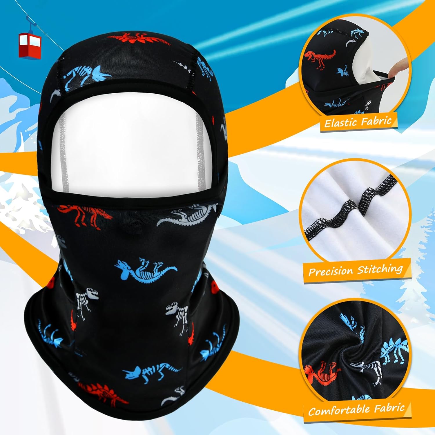 Toddler Boys Winter Balaclava Hat Windproof Warm Ski Full Face Cover
