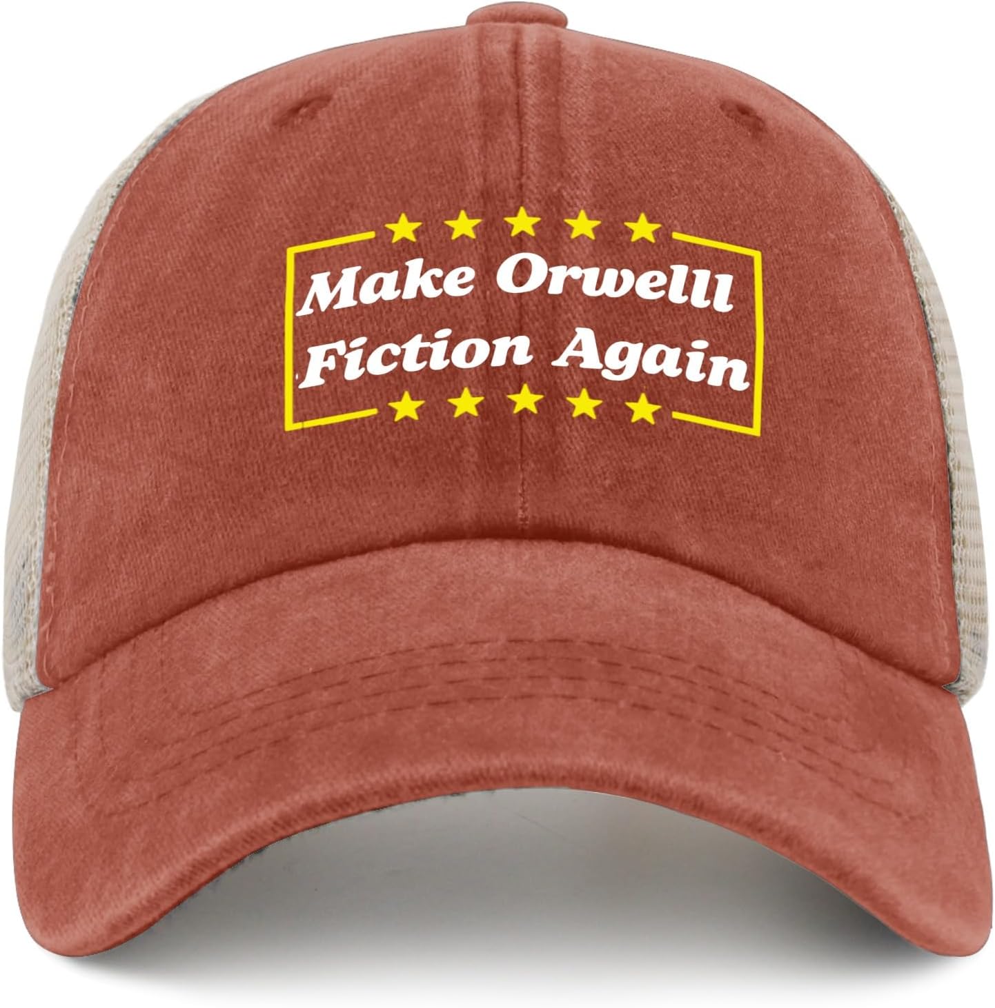 Make Orwelll fiction again Mens funny trucker hat