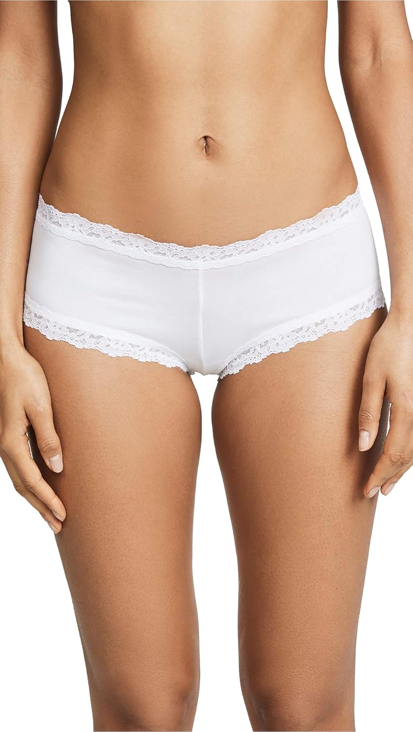 Hanky Pankies Womens Organic Cotton Boyshort WLace withLow-cut