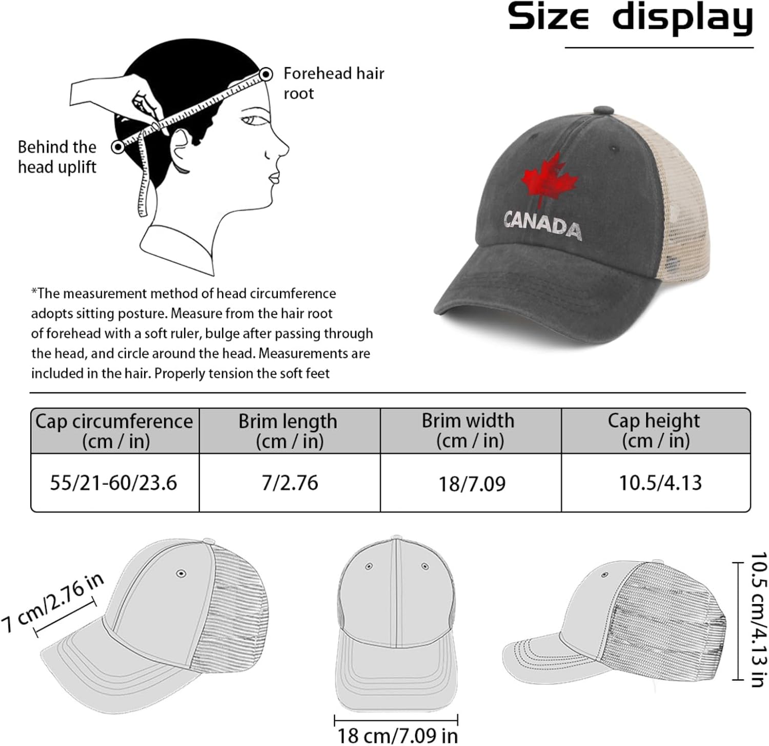 Vintage Canadian maple leaf flag trucker hat