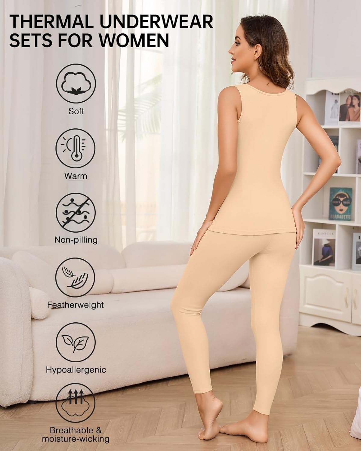 LEYSHE Thermal Underwear Set for Women