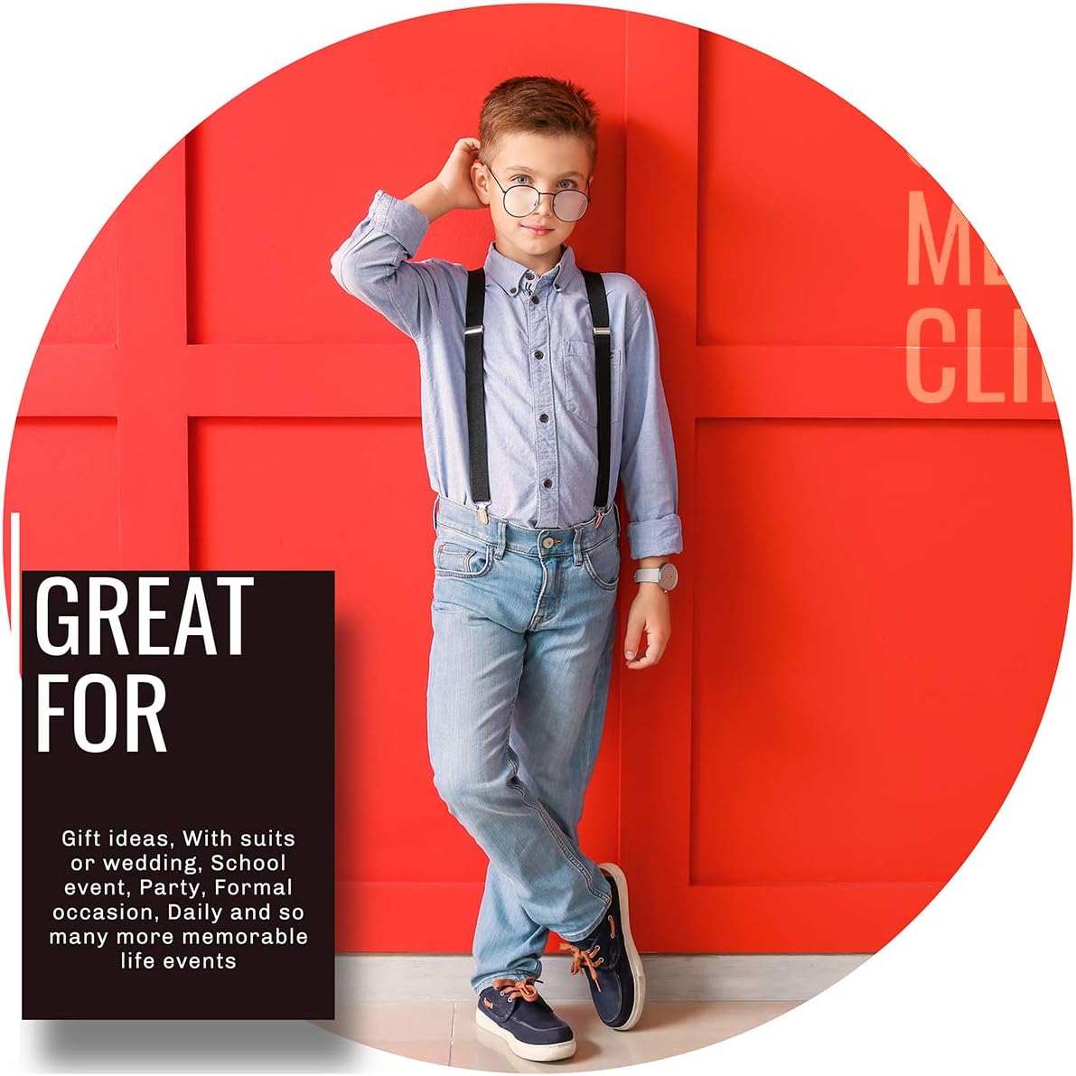 Adjustable Y-Back Suspenders for Kids Toddlers