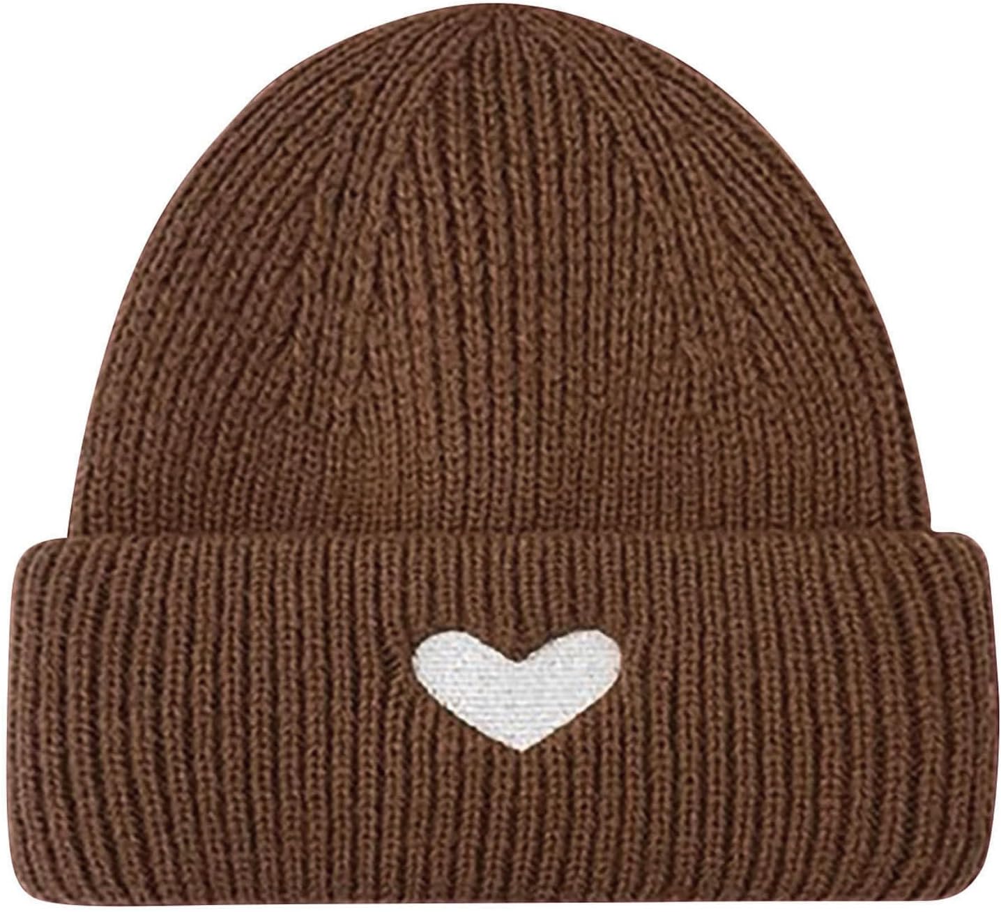 Cute Heart Knit Beanie Women