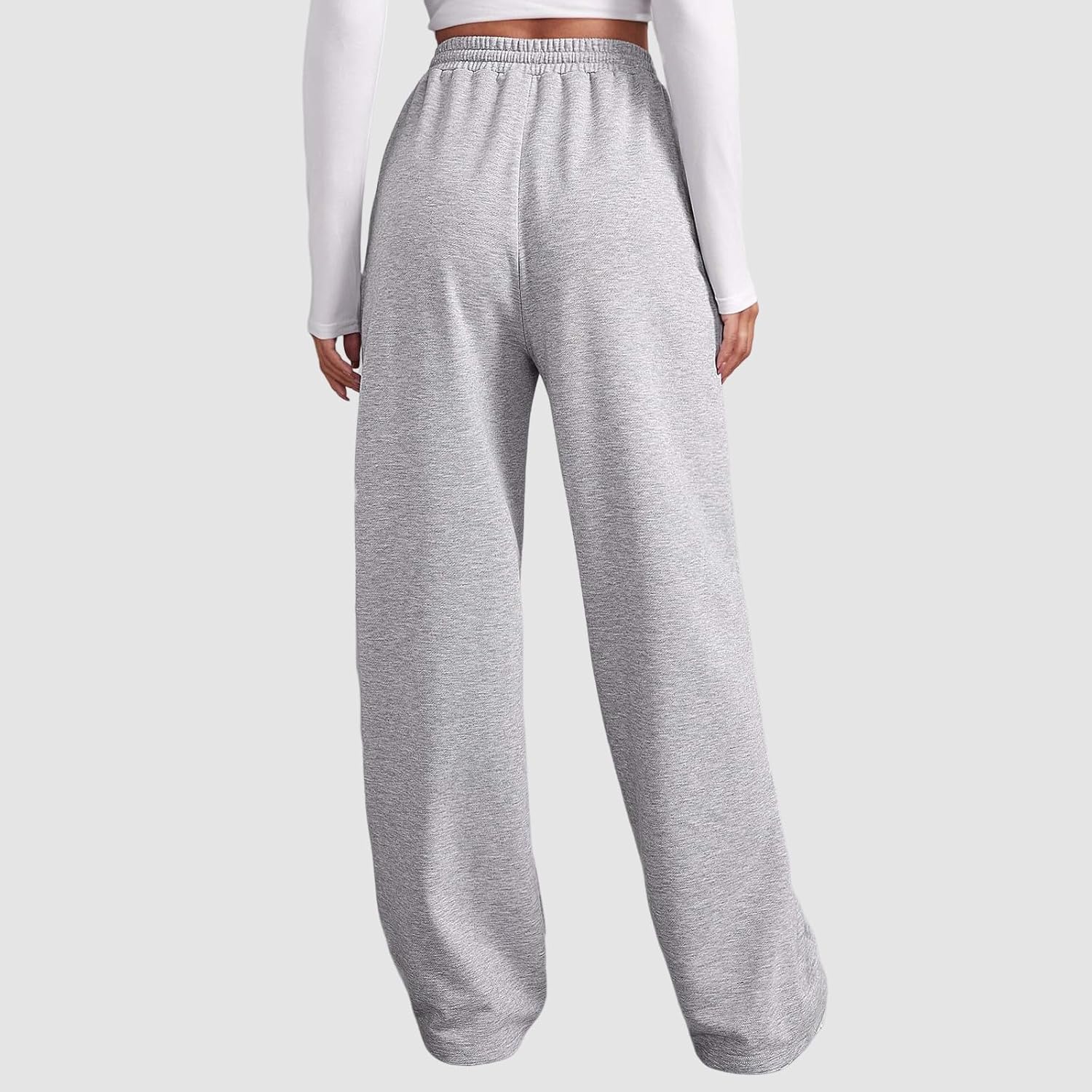 Stylish Cozy Wide-leg High Waisted Womens Fleece Sweatpants
