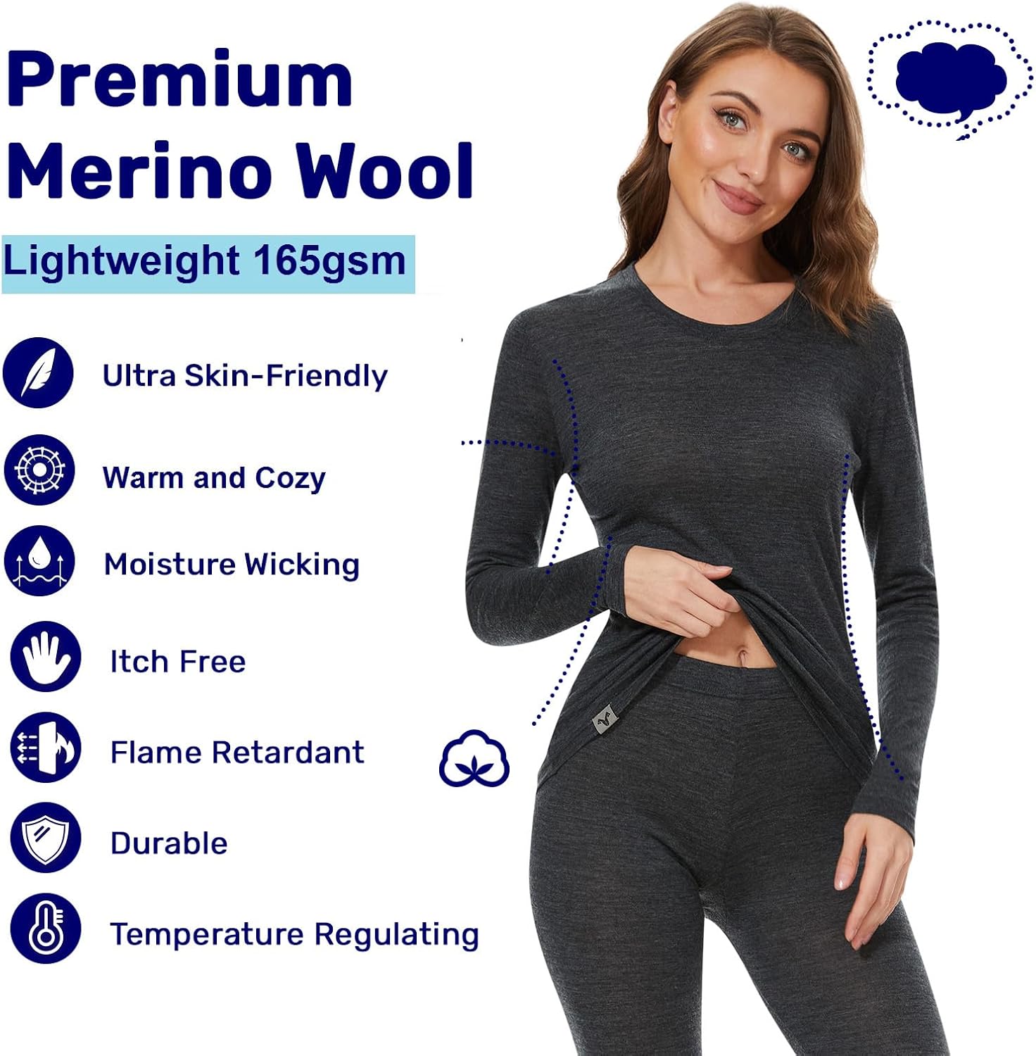 Merinnovation Merino Wool Base Layer Set for Women