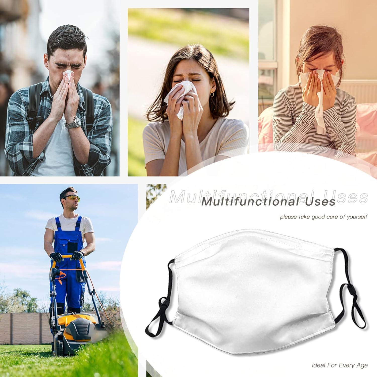 Reusable Face Mask Bandana with Filters