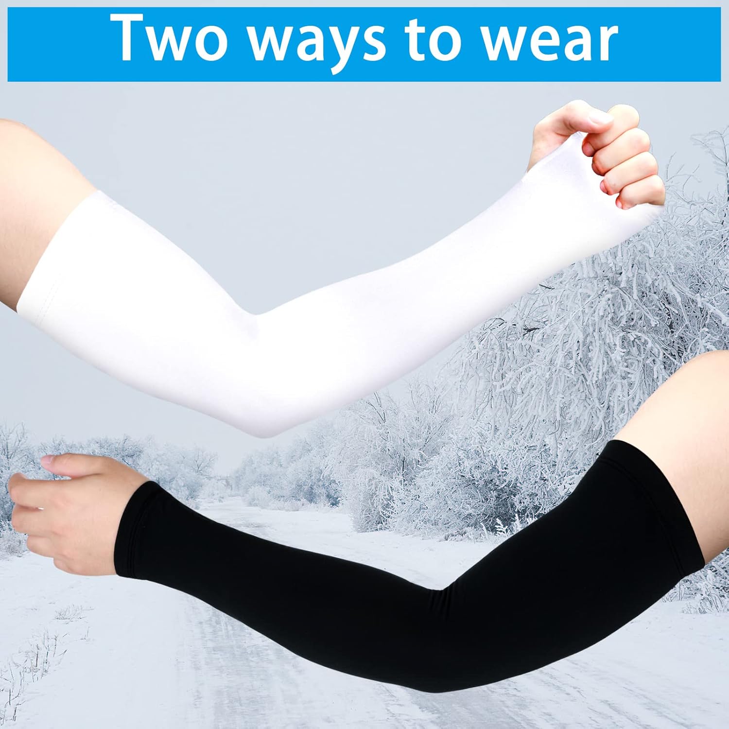 Skylety 2 Pair Arm Warmers Winter Thermal Warmers for Men Women