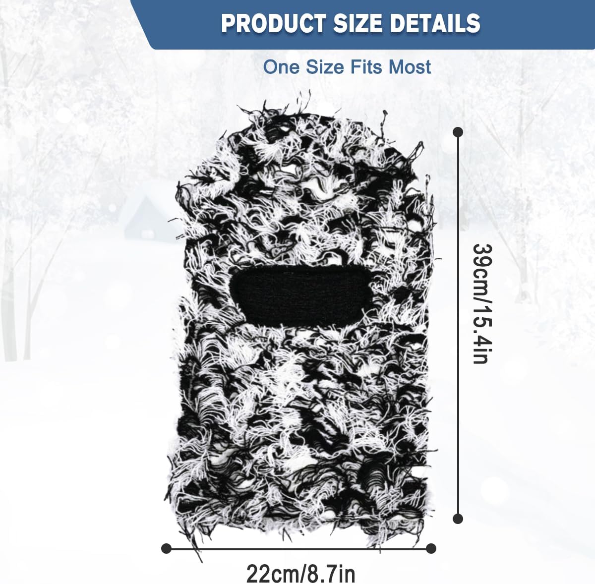 Malaxlx Distressed Balaclava Ski Mask Full Face Winter Windproof Beanie
