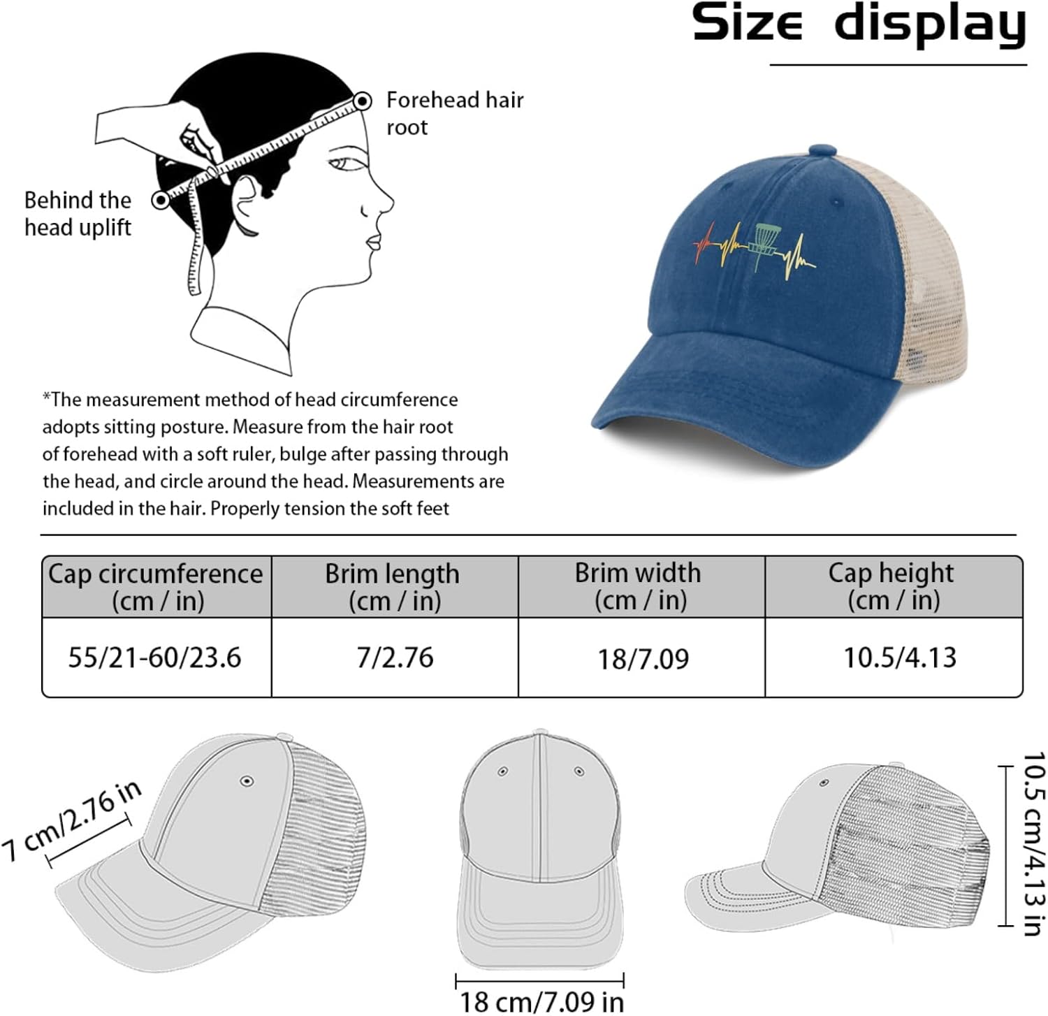 Heartbeat Gifts Funny Trucker Hat for Women Men