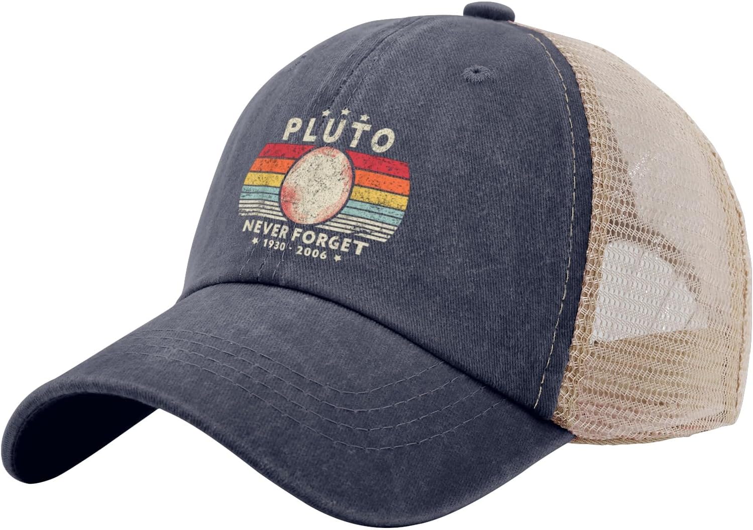 Never Forget Plutos Retro Style Funny Trucker Hat