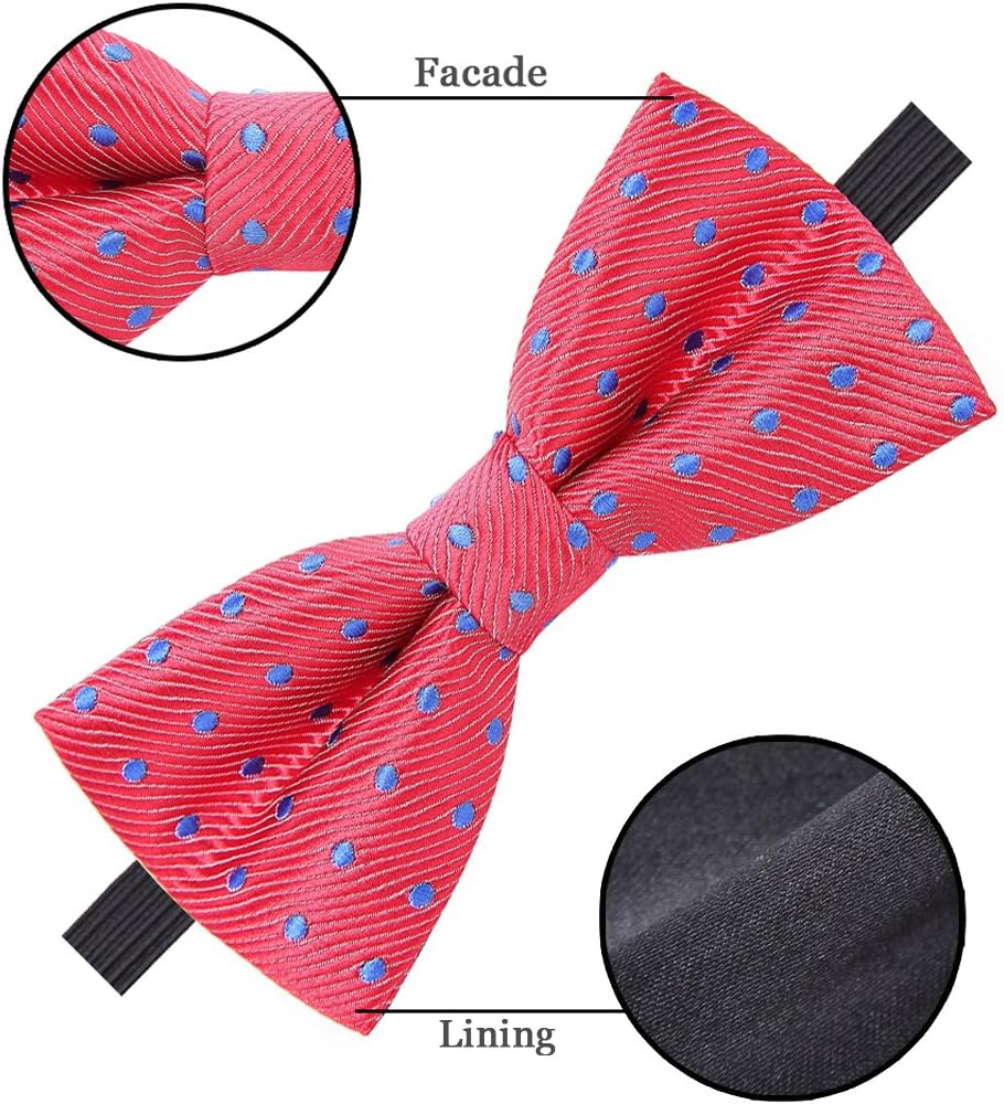 AUSKY 4 Pack Adjustable Pre-tied Bow Ties for Boys